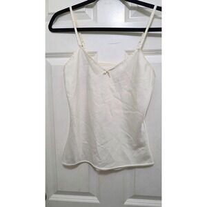 VTG Vassarette White Satin Y2K 90 Adjustable Strap Camisole Top Women's Size 32